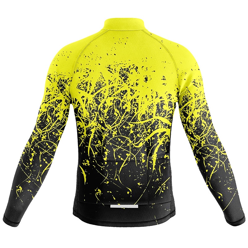 Voor heren Wielrenshirt Lange mouw Fietsen Kleding Bovenlichaam met 3 achterzakken Bergracen Wegwielrennen Ademend Sneldrogend Vochtregelerend Reflecterende strips Geel Rood Oranje Grafisch Polyester 2025 - $32.99 –P7