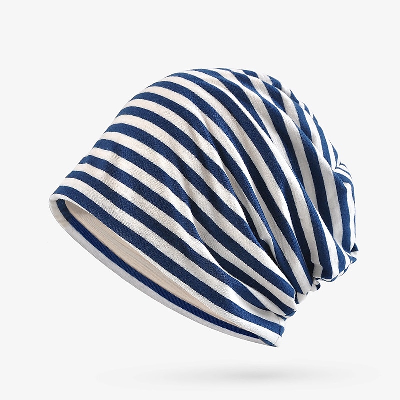 Unisexe Bonnet en maille Bonnet en tricot Noir Bleu Coton Voyage Extérieur Vacances Rayé Coupe Vent Chaud de 2025 ? $12.99 –P1