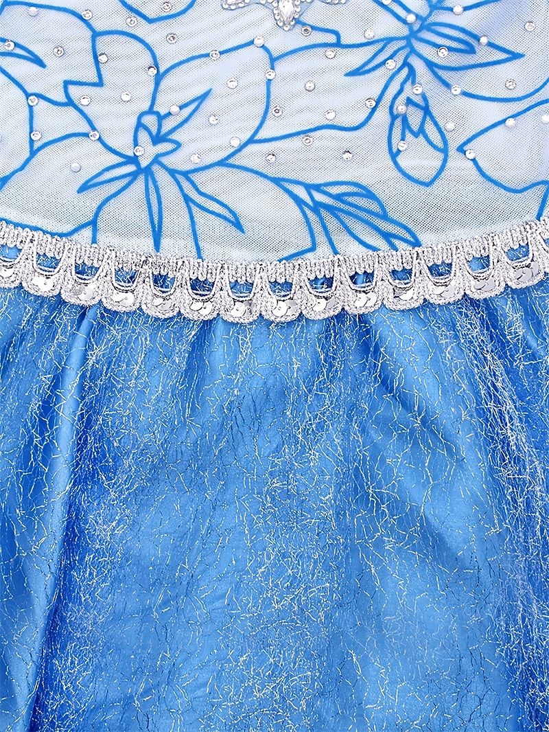 Frozen Cuento de Hadas Princesa Elsa Vestido de niña de las flores Disfraz de fiesta temática Vestidos de tul Cosplay Cosplay de película for Chica Niños Navidad Carnaval Mascarada Boda Invitado a la 2025 - $38.99 –P9