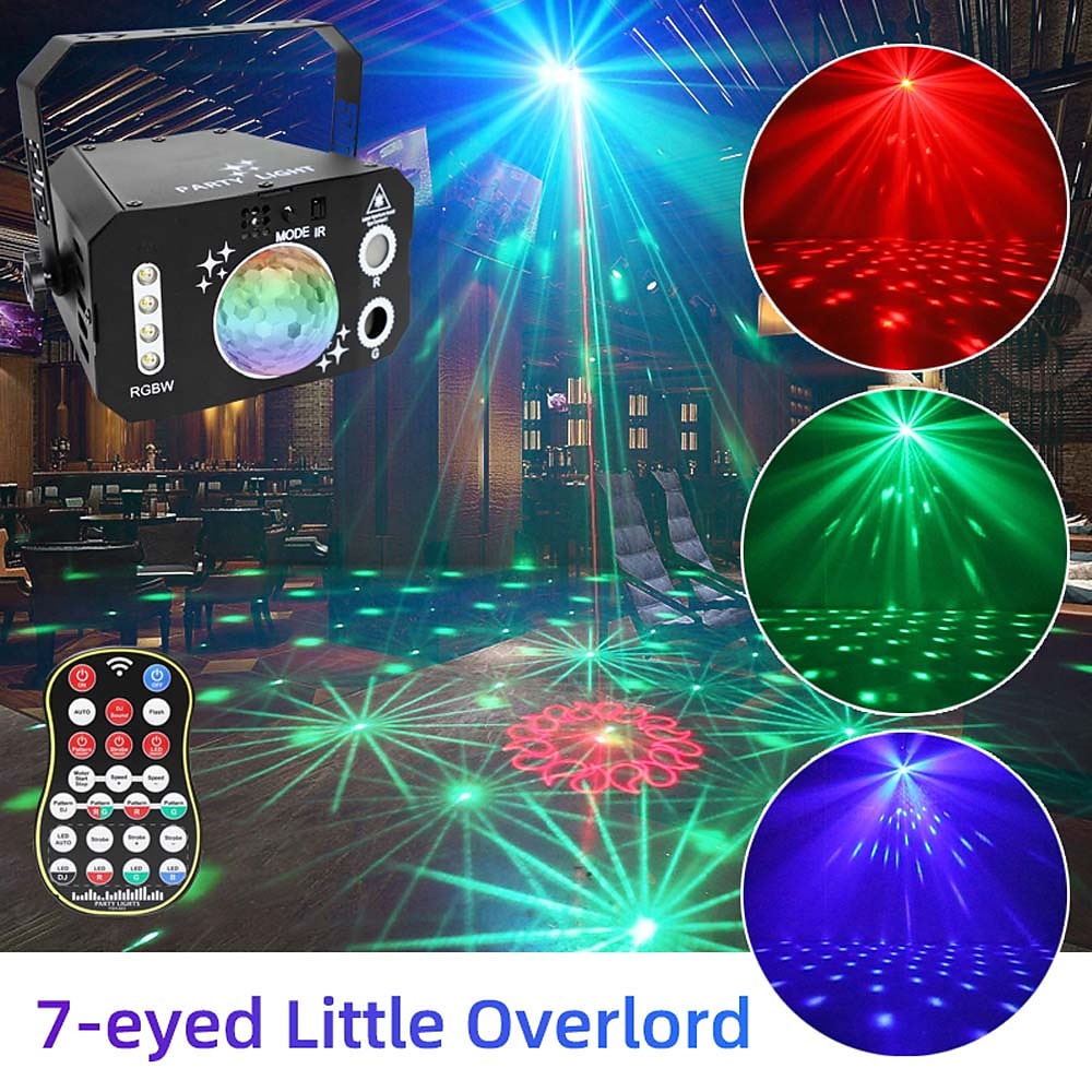 Party light indoor discobal licht – geluid geactiveerde dj led podiumverlichting met patroonprojectie en afstandsbediening, perfect cadeau voor feesten en evenementen 2025 - $65.99 –P6