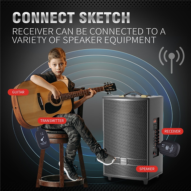 A8 UHF Wireless System Guitar Pickup Audio Transmitter Receiver for Electric Guitar Bass Violin Parts 2025 - $46.99 –P3