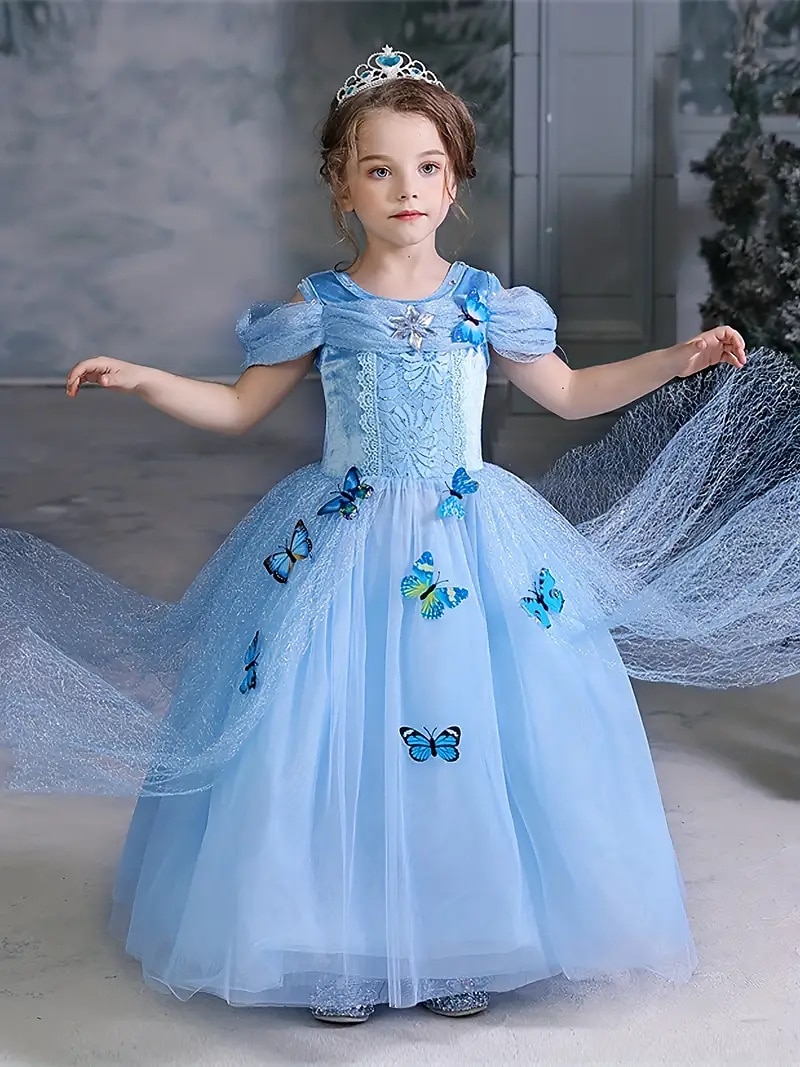 Regina delle nevi Gelido Principessa Elsa Abito da damigella Costume per festa a tema Abiti in tulle Cosplay for Ragazze Bambini Natale Carnevale Mascherata Matrimonio Ospite di nozze del 2026 a $48.99 –P8