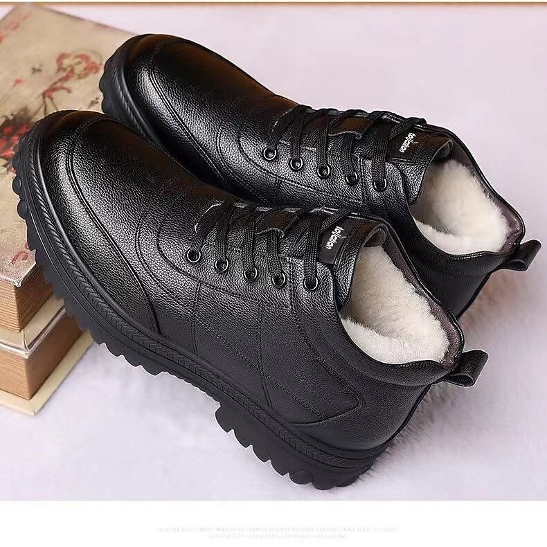Herren Stiefel Winterstiefel Fleece-Futter Wanderschuhe Geschäftlich Brautkleider schlicht Täglich PU Wasserdicht Warm Stiefeletten / Stiefeletten Schnürsenkel Schwarz Winter 2025 - $34.99 –P1