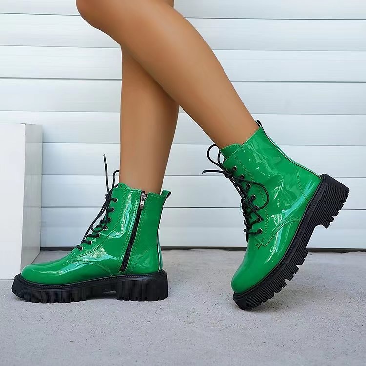 Dámské Boty Boty na platformě Obuv military styl Boty se šněrováním Párty Denní Pevná barva Kotníkové boty Booties Zima Platforma Blokovat patu Oblá špička prázdniny Na běžné nošení Pohodlné Uměl 2025 - $44.99 –P7