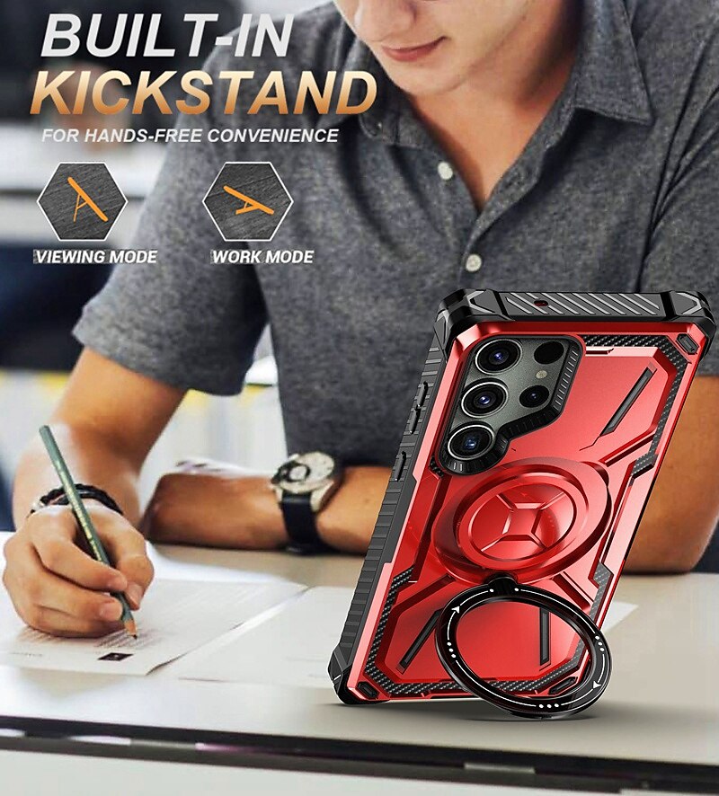 Phone Case For Samsung Galaxy S23 S22 S21 Ultra Plus With Magsafe with Stand Bumper Frame Magnetic Armor TPU PC 2025 - $21.99 –P5