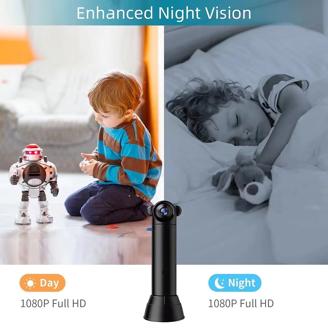 2025年 HD 1080 wifi ワイヤレスカメラ 360 度回転携帯電話リモートナイトビジョンホーム屋内モニター  コレクション – $43.99 –P5