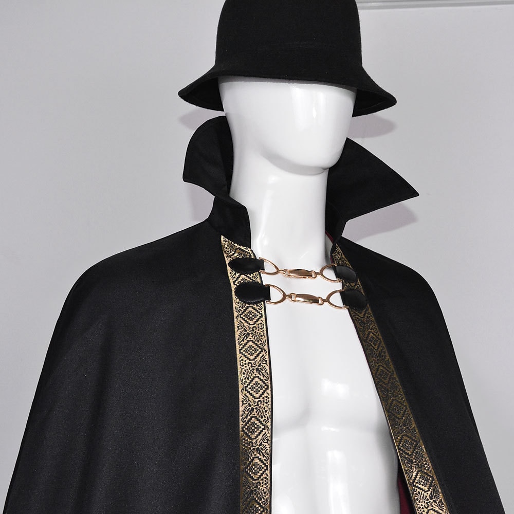 Retro / vintage Medieval Pelerină Manta Vampiri Mată Costume de fancy Bărbați Fantezie Regal Halloween Carnaval Mascaradă Carnaval Performanță Halloween Adulți Manta Pălărie Vară Toamnă 2025 - $45.99 –P5