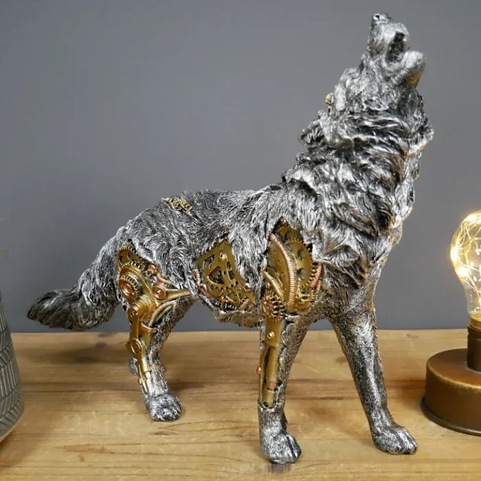 stile steampunk scultura animale animale meccanico ornamento decorazione decorazione industria pesante resina decorazione meccanica ciondolo decorazione di capodanno del 2025 a $18.99 –P5