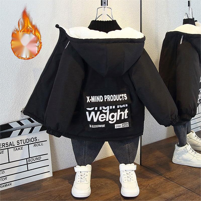 Barn Pojkar Fleece-jacka Hoodiejacka Ytterkläder Grafisk Färgblock Nummer Långärmad Dragkedja Täcka Utomhus Förtjusande Dagligen Automatisk sammetsjacka med knappar svart Stor sammetsjacka bakficka 2025 - $36.99 –P5