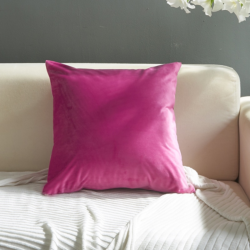 dekoracyjne poduszki do rzucania aksamitna rzuć poszewka na poduszkę jednokolorowe do sypialni salon sofa kanapa krzesło różowy niebieski szałwia zielony fioletowy żółty spalony pomarańczowy 2025 - $7.99 –P10