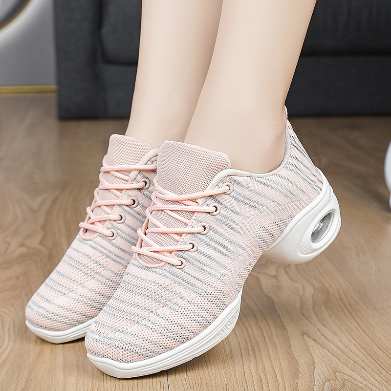 tênis de dança de malha leve femininos – sapatos de jazz respiráveis com cadarço para fitness, zumba e dança hip-hop de 2025 por $34.99 –P3