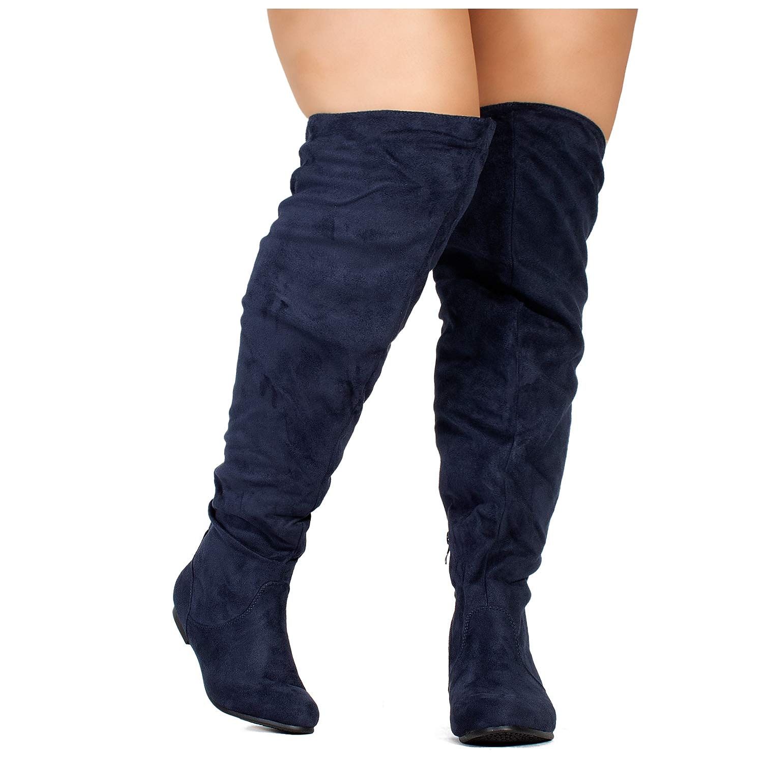 Női Csizmák Fordított bőr cipő Slouchy Boots Extra méret Szabadtéri Napi Tömör szín Térd fölé érő csizmák Középborjú csizma Tél Cipzár Lapos Kerek orrú Alkalmi Kényelmes minimalizmus Fordított bőr 2025 - $54.99 –P9