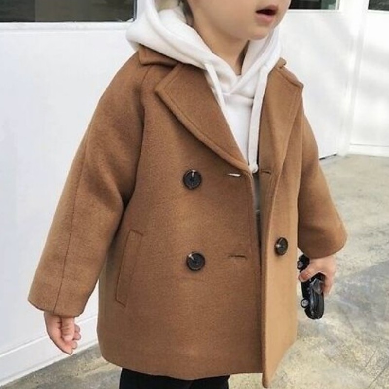 Barn Pojkar Yllerock Ytterkläder Ensfärgat Rutig Långärmad Täcka Skola Mode Förtjusande Grundläggande Galler Svart Rubinrött Vår Höst 3-7 år 2025 - $26.99 –P3