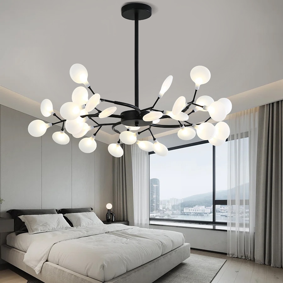 led μενταγιόν φως πολυέλαιος μαύρος χρυσός 18/30/36/45/54 κεφαλές σχεδίασης σπούτνικ μεταλλικά βαμμένα φινιρίσματα σπούτνικ μοντέρνο σκανδιναβικό στυλ 110-240v 2025 - $237.89 –P13
