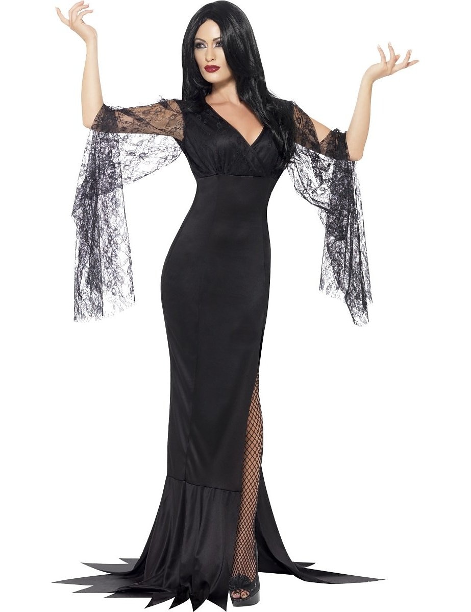 Addams család boszorkány Morticia Addams Walpurgis éjszaka Ruhák Felnőttek Női Punk és gótika Buli / Este Könnyű farsangi jelmez 2025 - $43.99 –P1
