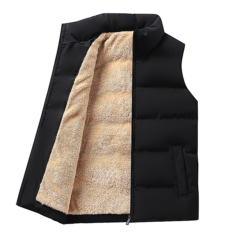 Homme Gilet polaire Gilet Usage quotidien Vacances Sortie Mode basique Printemps & Automne Bouton Polyester Confortable Plein Boutonnage Simple Col Mao Col V Standard Noir Rouge bleu marine Gilet de 2025 ? $43.99 –P1