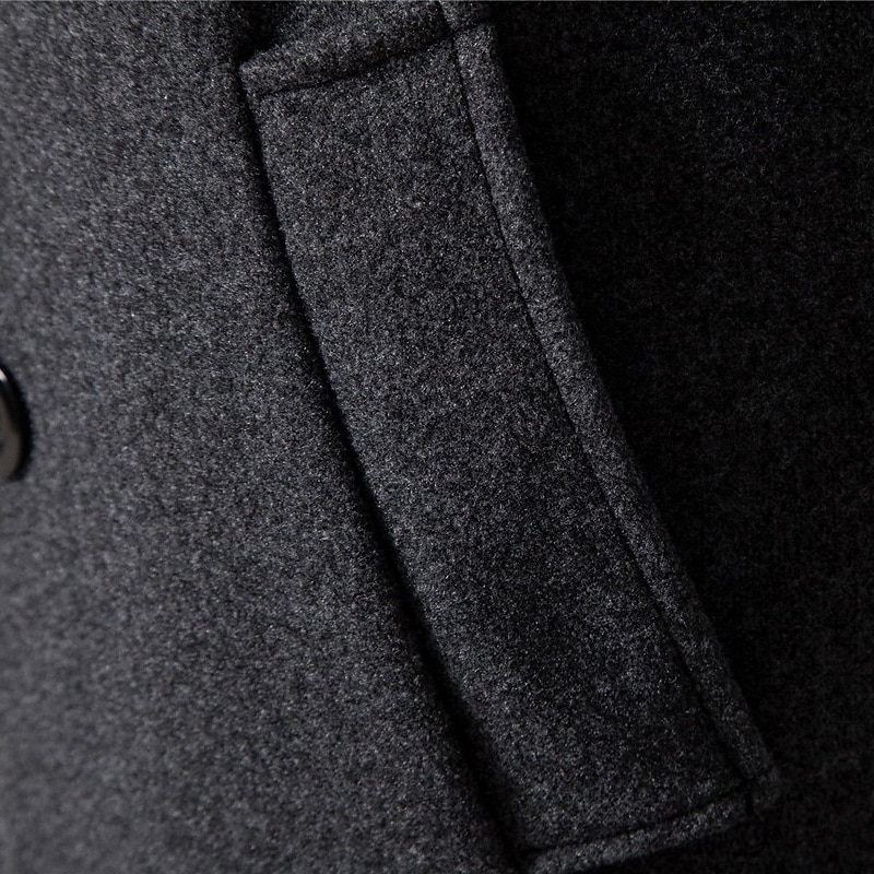 Herr Vinterkappa Peacoat Trenchcoat Utomhus Dagliga kläder Höst vinter 95% polyester 5% bomull Ytterkläder Kläder Mode Streetwear Slät Kavajslag Dubbelknäppt 2025 - $47.99 –P2