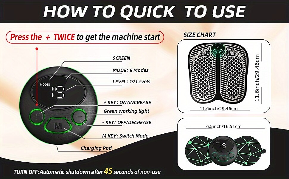 Foot Massager Mat TENS Back Muscle Stimulator With Remote Control Electric Pulse Feet Acupressure Pad Massager Machine 2025 - $33.79 –P2