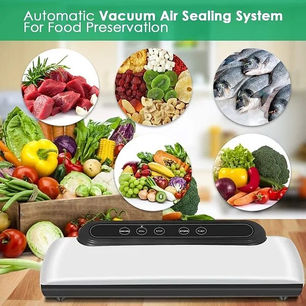 Vacuum Sealer Machine Automatic Food Sealer for Food Savers w/Starter Kit Led Indicator Lights Easy to Clean Dry & Moist Food Modes 2025 - $55.99 –P5