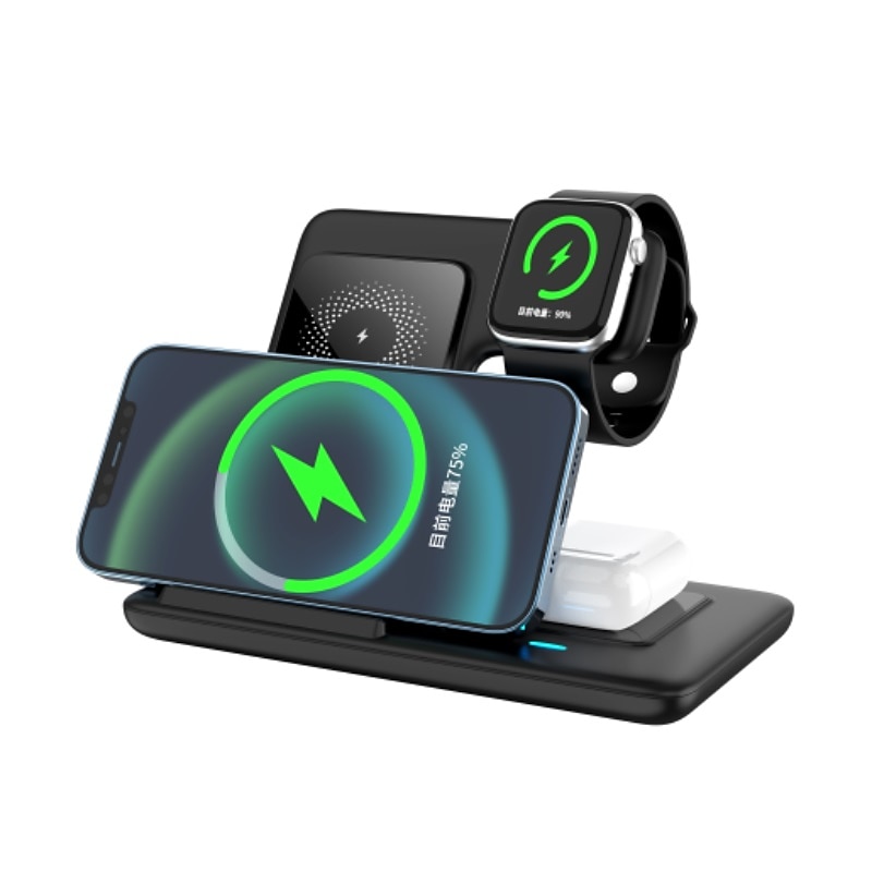Supporto per caricabatterie wireless 15w per iPhone 14 13 12 11 apple watch airpods pro iwatch 8 7 Dock station di ricarica rapida 3 in 1 pieghevole del 2025 a $29.99 –P5