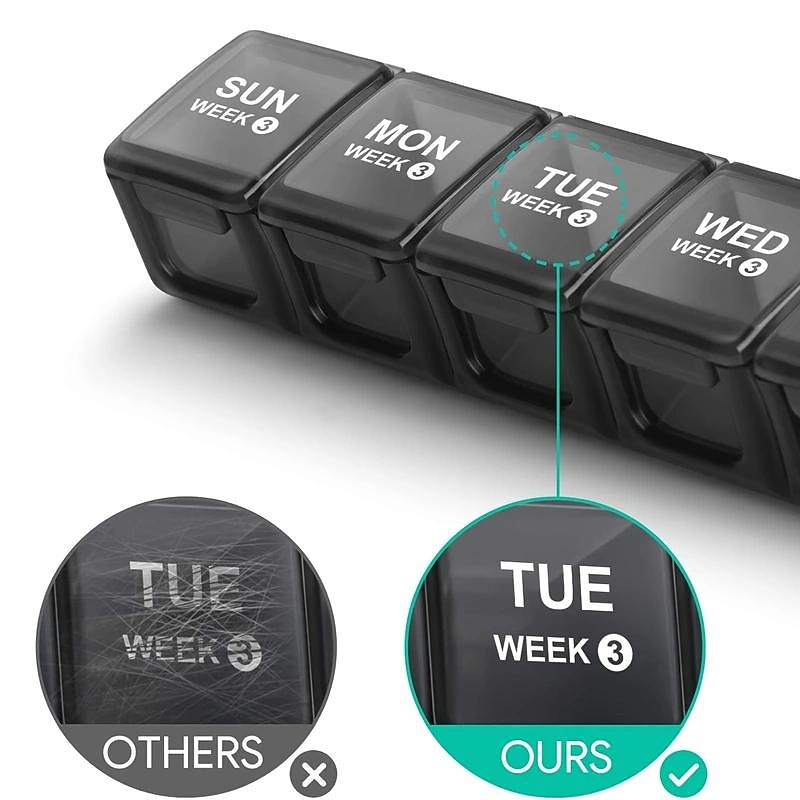 organizador mensal de comprimidos de 28 dias, caixa de comprimidos, organizador de medicamentos, organizado por semana, recipiente grande de comprimidos de 4 semanas com estojo à prova de poeira para de 2025 por $15.49 –P6