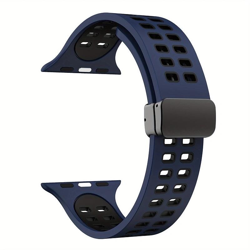 Bracelets de montre intelligente pour Apple Watch 44 mm 40 mm 49 mm 38 mm 45 mm 41 mm 42 mm bracelet en silicone bicolore sport pour femme + bracelet de remplacement à fermoir en D magnétique pour de 2025 ? $13.99 –P15