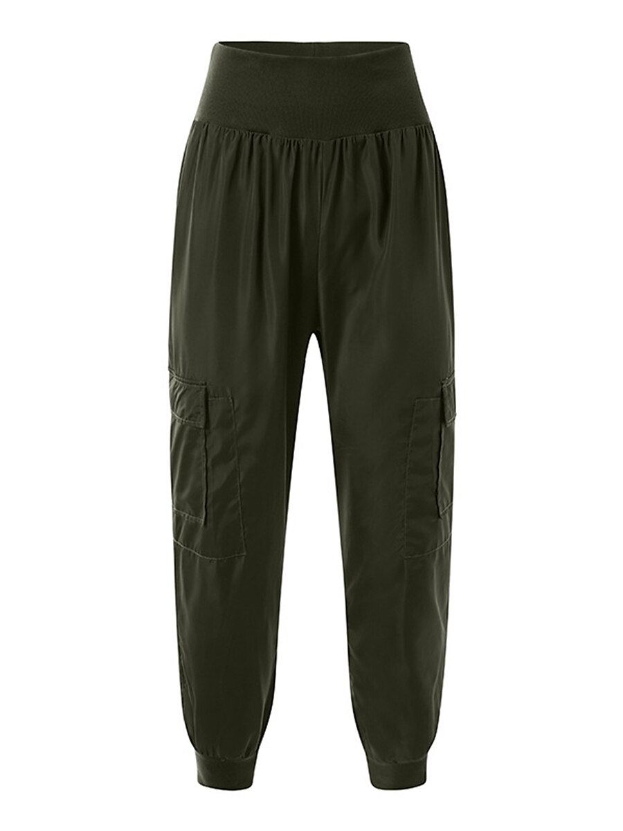 Women's Cargo Pants Pants Trousers Full Length Micro-elastic High Waist Fashion Streetwear Street Daily Black khaki S M Fall Winter 2023 - US $29.99 –P4