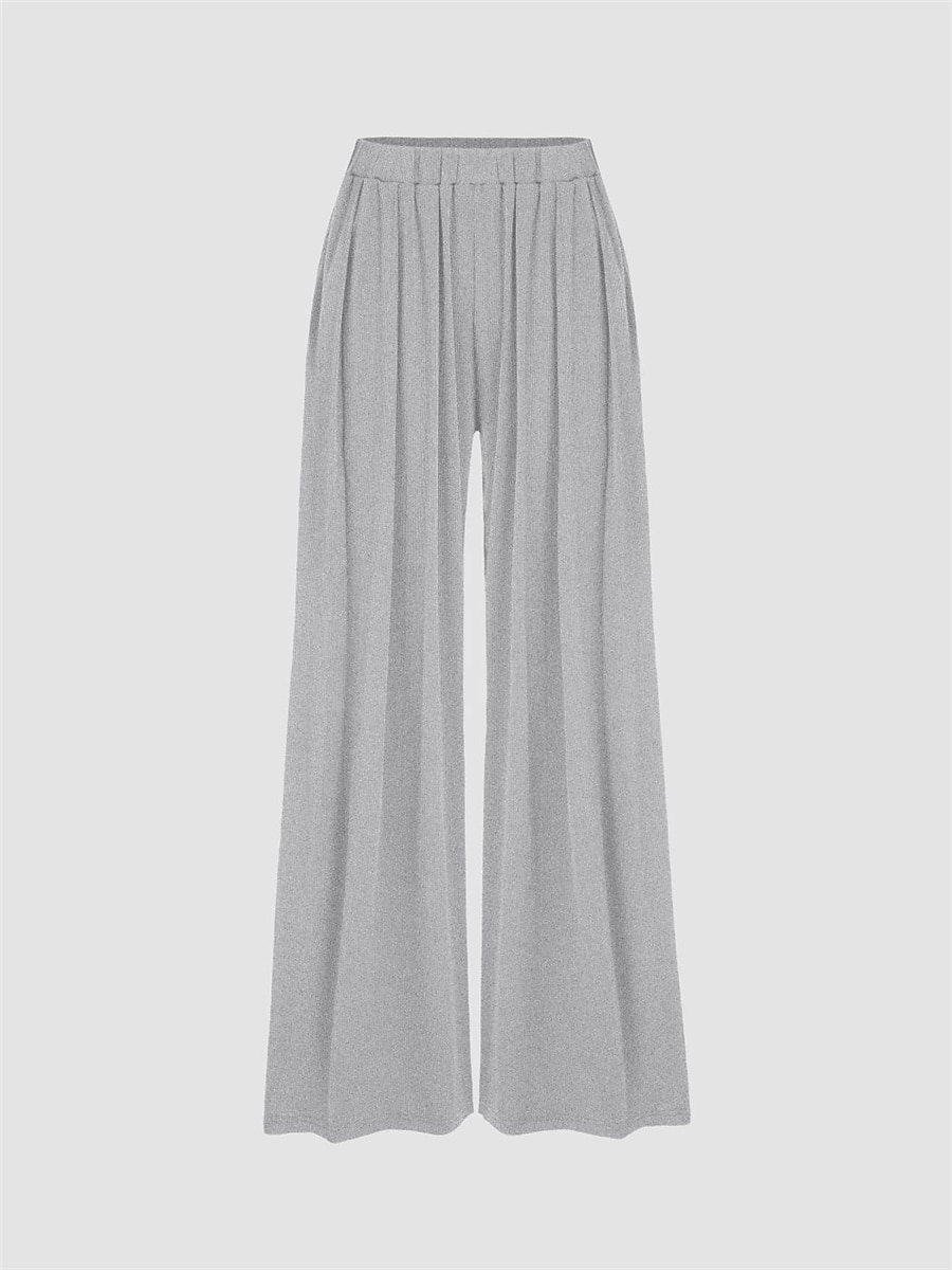 Damen-Kleiderhose mit weitem Bein, lange Hose, Modaltasche, mikroelastisch, hohe Taille, Mode, Streetwear, Straße, Alltag, Weiß/Schwarz, Schwarz, S, M, Herbst, Winter 2025 - $24.99 –P4