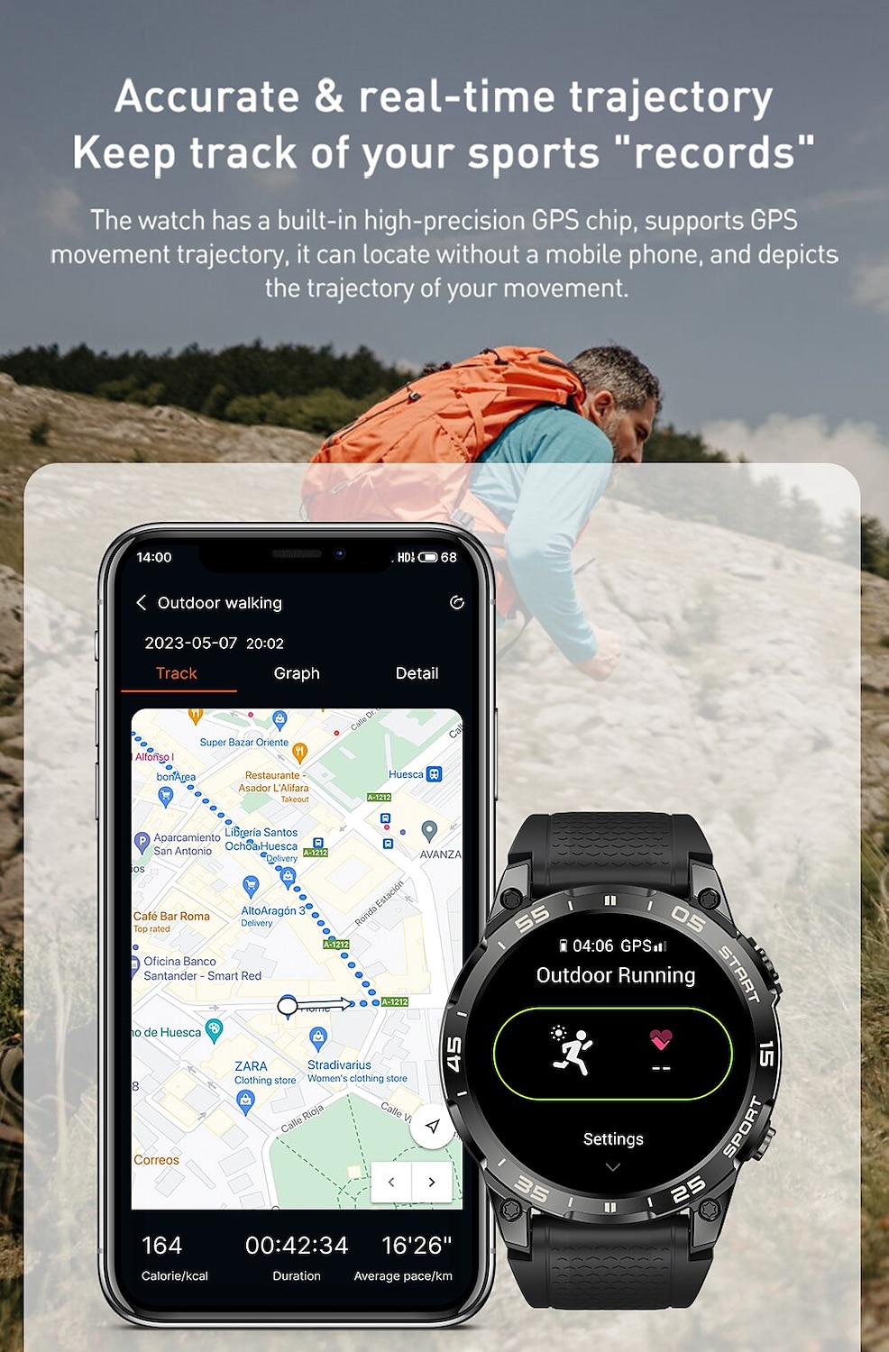 Военные GPS Умные часы для мужчин 1.43 AMOLED экран Частота сердечных сокращений Водонепроницаемость IP68 Совместим с Android iOS 2025 - $87.99 –P4