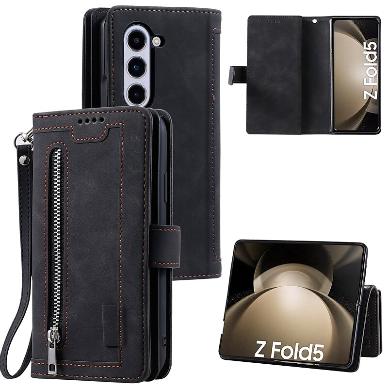 For Samsung Galaxy Z Fold 5 Card Holder Wallet Case Magnetic Clasp