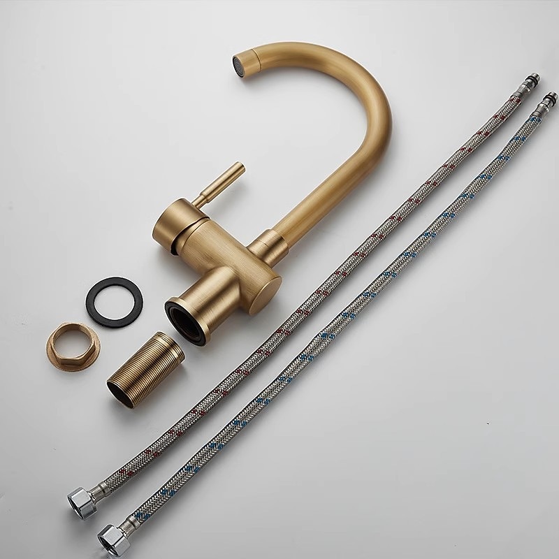 Bathroom Sink Faucet - Classic Antique Brass Centerset Single Handle One HoleBath Taps 2026 - €123.91 –P5