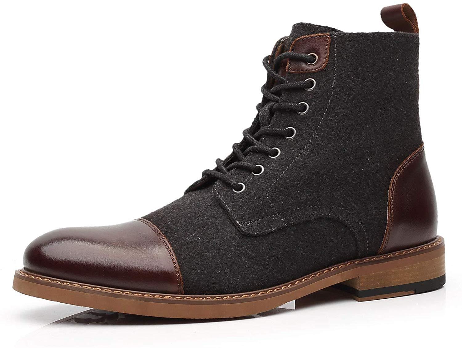 Herren Stiefel Bullock Schuhe Abendschuhe Wanderschuhe Brautkleider schlicht Täglich Leder Komfortabel Stiefeletten / Stiefeletten Halbschuhe Dunkelbraun Schwarz Hell Gray Frühling Herbst 2025 - $59.99 –P2