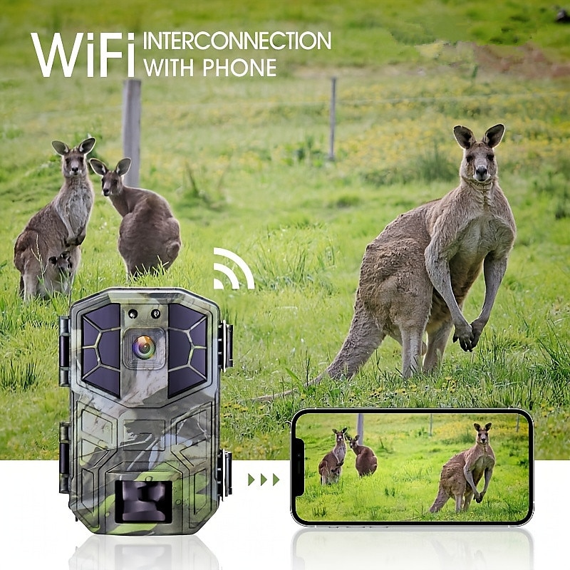 Hunting Camera 4K/1080P 2-inch Display 118.11inch Pixels Outdoor Camera IP66 Waterproof Night Vision Camera Include 32G SD Card Supports Wifi Connection To Mobile Phone (Battery Not Included) 2025 - AU $162.19 –P8