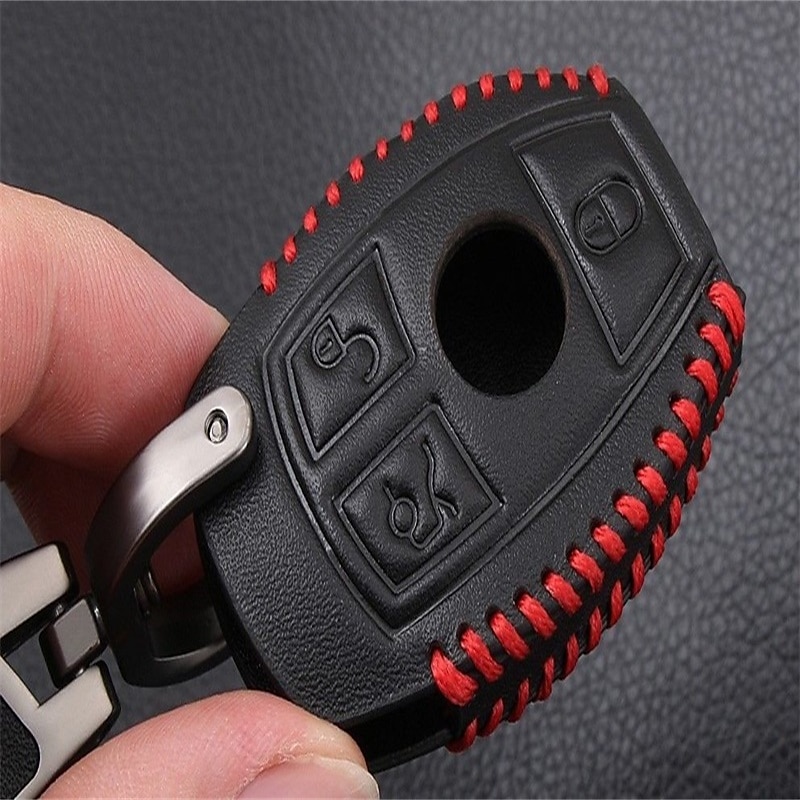 Starfire autosleutelbehuizing met afstandsbediening lederen sleutelhanger geschikt voor Mercedes-Benz AMG 3-knoppensleutel 2025 - $15.99 –P7