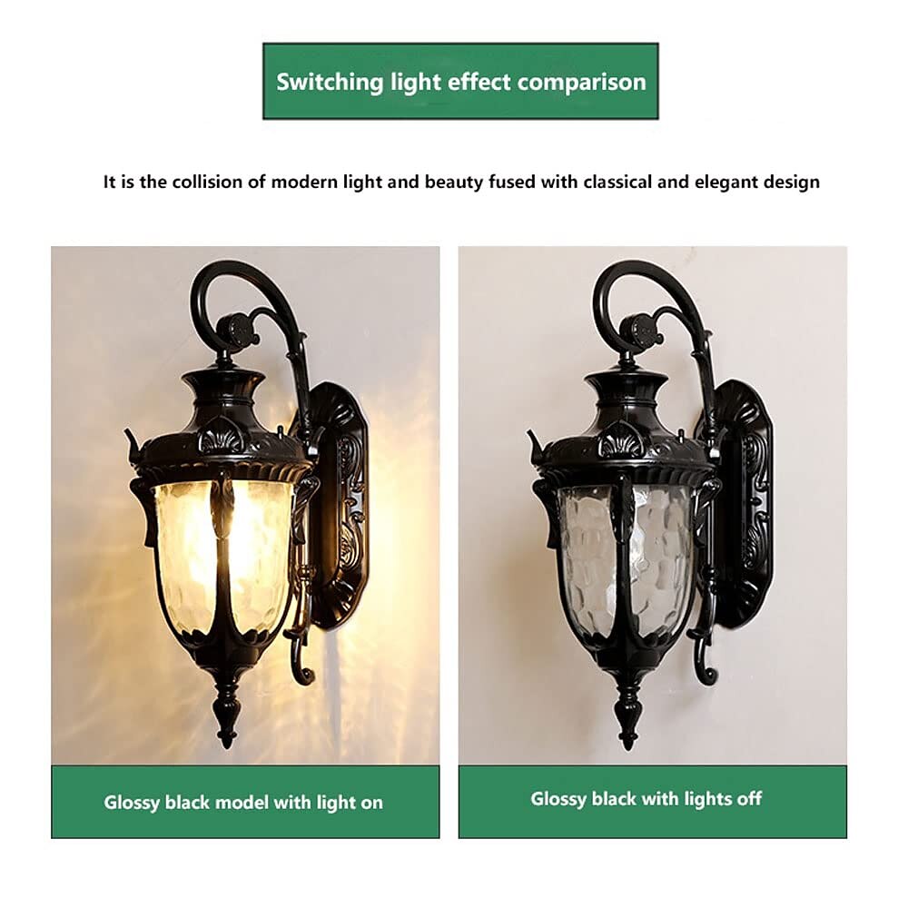 LED-Wandleuchte, Beleuchtungskörper, E27, antike Wandleuchte, Laterne, außen, wasserdicht, rostfrei, Aluminium, Glas, Laterne, Wandleuchte, Laterne, Innenhof, Garten, Balkon, Villa, dekorative 2025 - $202.19 –P10