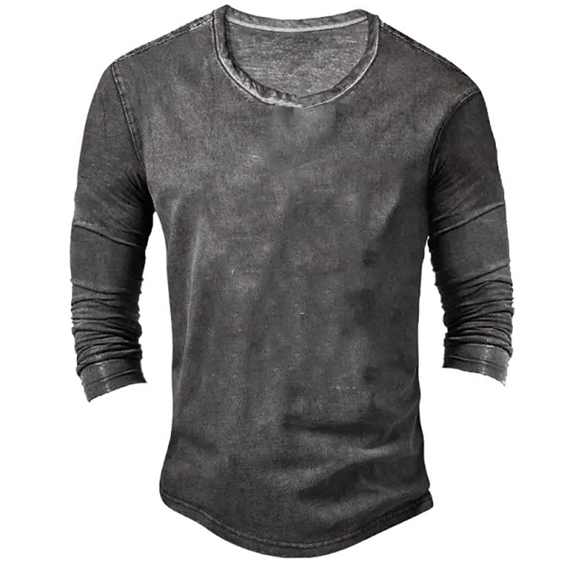 Herr T-shirt Henleytröja T-tröja Långärmad tröja Långärmad Henley Vår & Höst Slät Vintage Mode Grundläggande Semester Gata Utekväll Brun Khaki grön Grå Topp t-shirt för män 2025 - $21.99 –P2