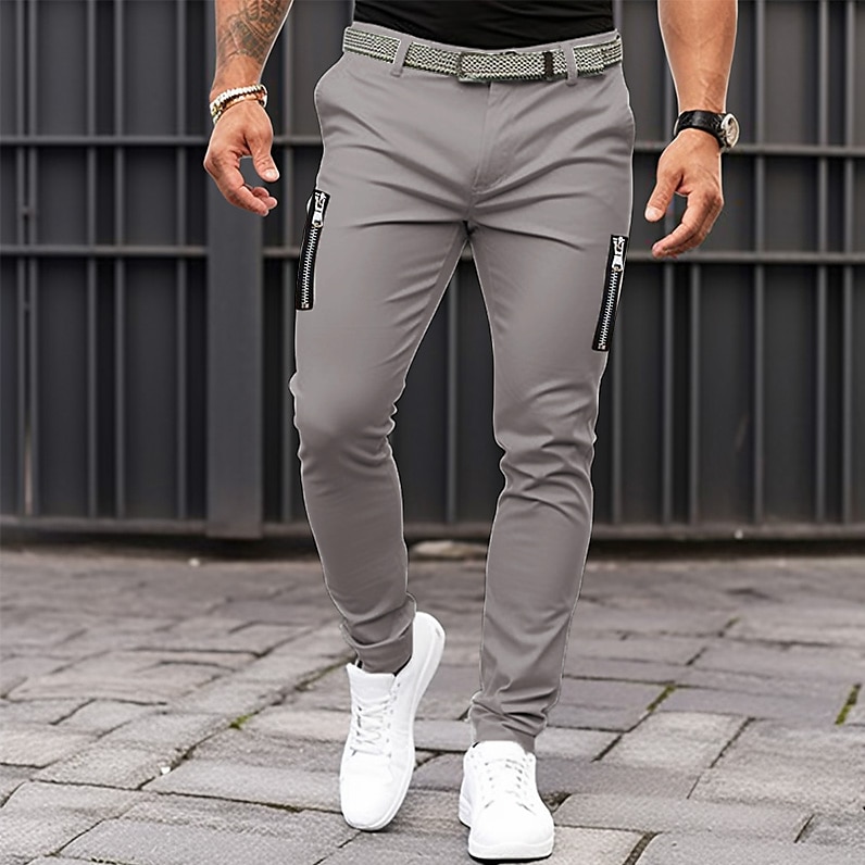 Homme Pantalon Chino pantalon été Pantalons décontractés Zippé Plein Confort Respirable Casual du quotidien Vacances Mode basique Noir Kaki de 2026 ? $25.99 –P13