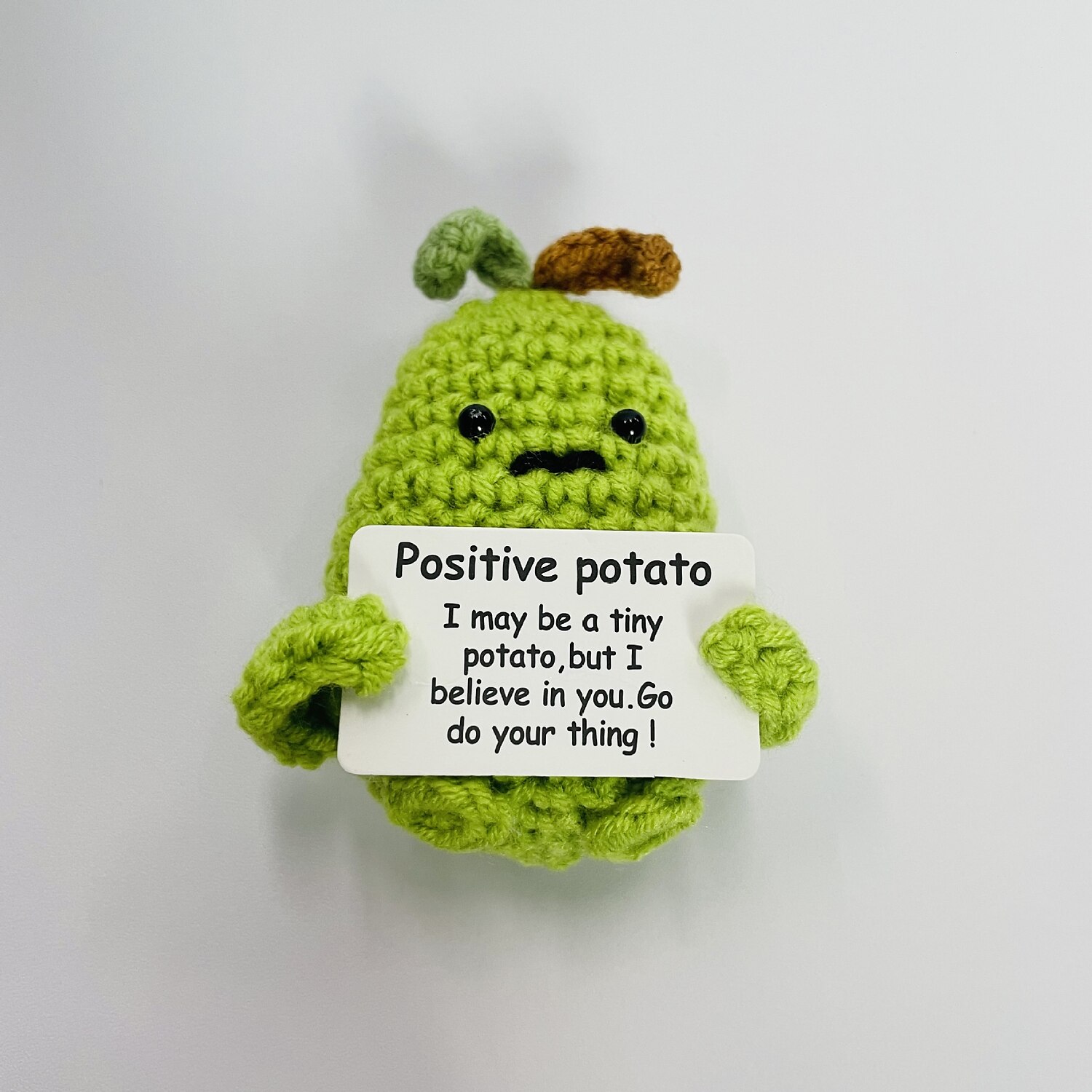 With Positive Affirmation Card Knitted Potato Doll Ornaments Plush