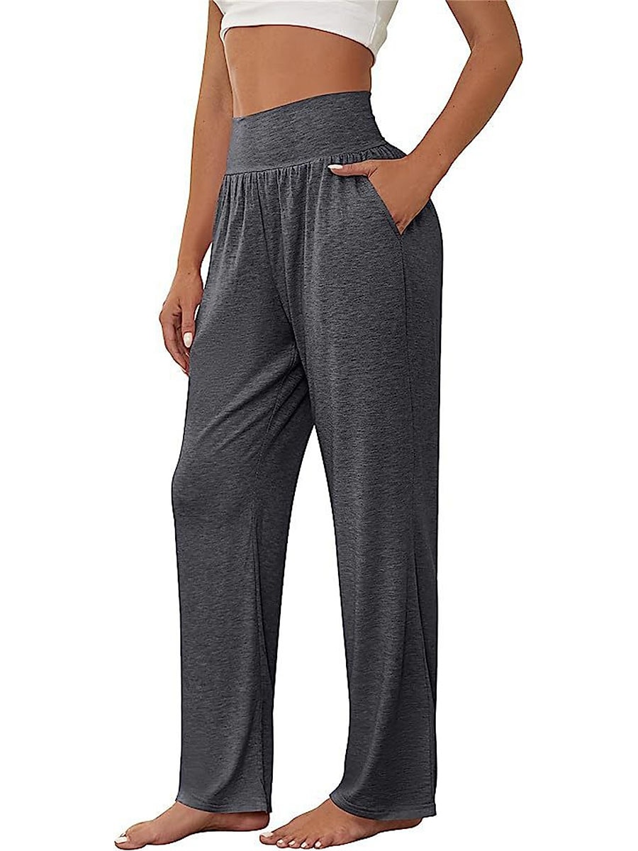 Damen Chinesisch Chino Hosen Hose Aktiv Einfach Brautkleider schlicht In voller Länge Mittlere Taillenlinie Glatt Tasche Elastische Taille Atmungsaktivität Weich Komfortabel Mikro-elastisch Yoga 2025 - $20.99 –P2