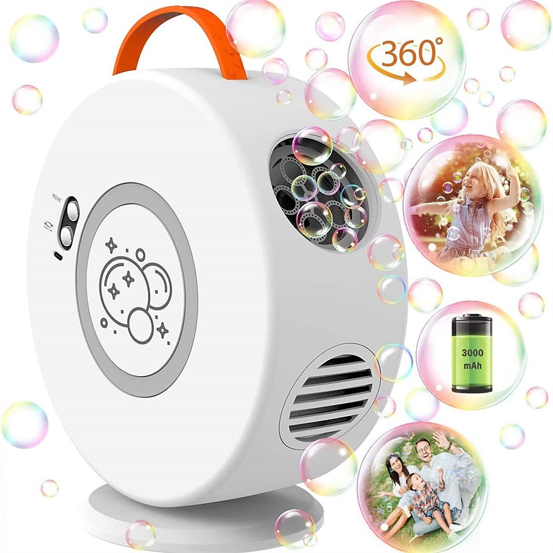 2025年 バブルマシン 自動バブルブロワー 電動バブルメーカー 90°/360°回転 子供用 大人 USB充電式バッテリー ポータブルバブルマシン 楽しい屋外おもちゃ  コレクション – $77.99 –P5