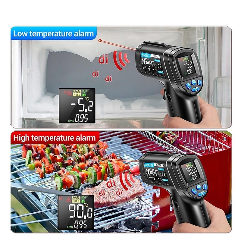 2025年 1 個 -50c-550c (-58f-1022f) 非接触デジタル赤外線温度計銃温度計 lcd スクリーンパイロメート (バッテリーなし) コレクション – $27.99 –P5
