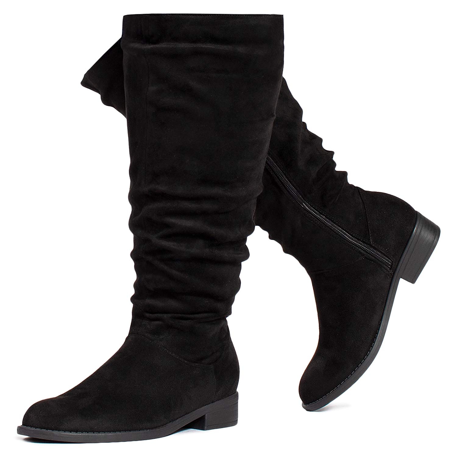 Femme Bottes Bottes mollet larges Chaussures en daim Bottes souples Extérieur du quotidien Couleur unie Bottes mi-mollet Hiver Fermeture Talon Plat Bout rond Décontractées Confort Minimalisme Daim de 2025 ? $54.99 –P2