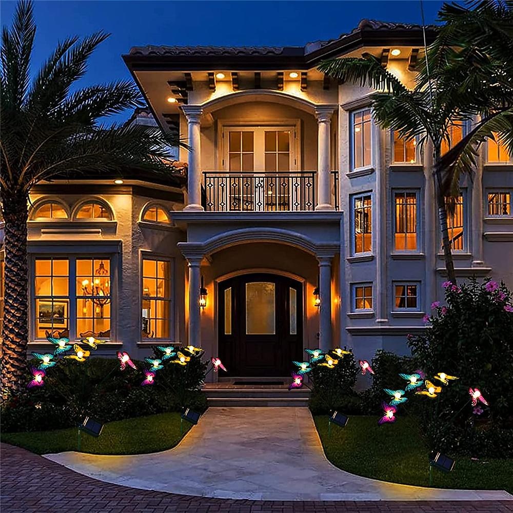 napelemes kerti lámpák pillangó kerti dekoráció táj szoláris pillangók imbolygó fények tánc a szélben cövek udvar terasz pázsit 2026 - $24.99 –P7