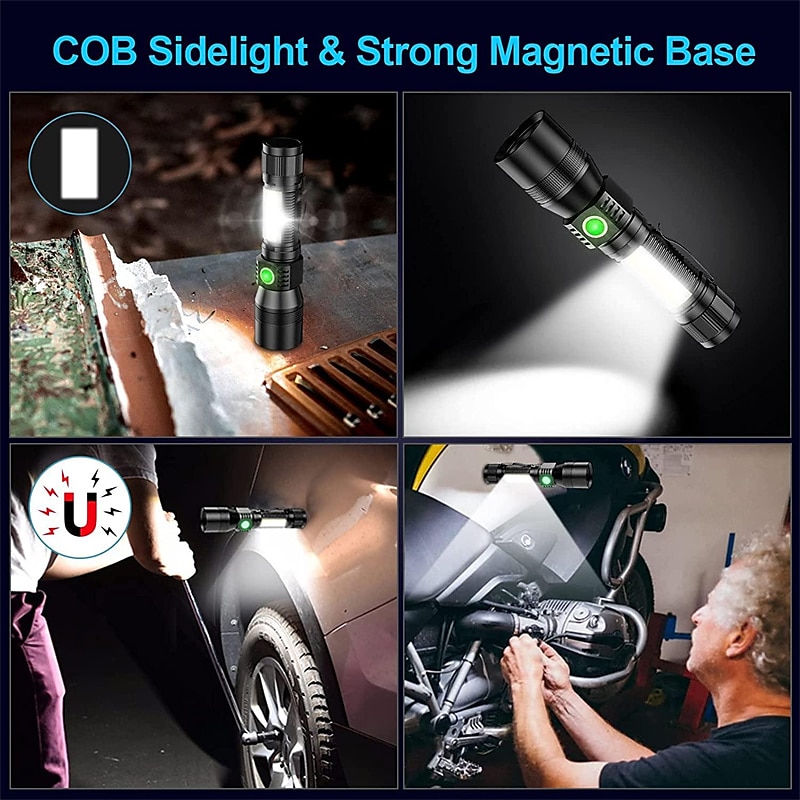 2025年 uv 懐中電灯紫外線ライト多機能充電式懐中電灯ズーム可能な磁気 LED トーチ汚れ検出ブラックライト  コレクション – $32.99 –P4