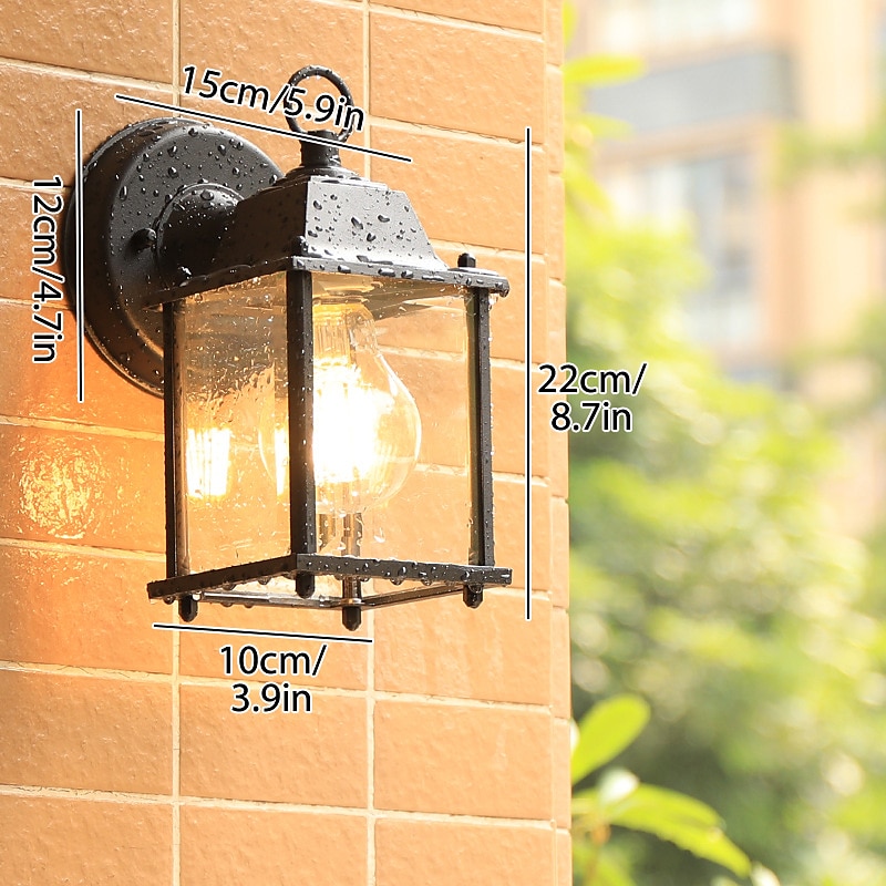 Aplique de pared LED, accesorio de iluminación, aplique de pared antiguo, linterna externa impermeable ip65, linterna de vidrio de aluminio a prueba de herrumbre, lámpara de pared, linterna, patio, 2025 - GBP £95 –P7