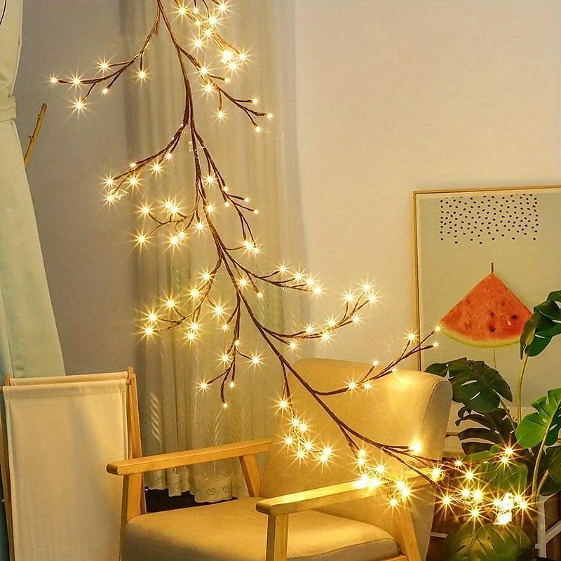 Elegant Wedding Reception Party Bendable Willow Vine Lights 8 Modes for Home Decor 144 LEDs for Christmas Party Holiday Decor Branch Rattan Lamp Festival Wedding Decoration 2025 - $30.99 –P5