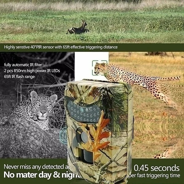 2023 Upgraded version New Wild Camera Photo-Traps 12MP 1080P Motion Triggered Hunting Wildcamera Trap IP66 Waterproof Outdoor Night Vision Trail Camera 2025 - $47.99 –P3