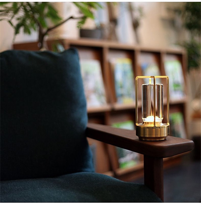 Candeeiro de mesa recarregável sem fio LED retro bar lâmpadas de mesa de metal toque dimmer luz noturna tri-cores para restaurante quarto bar hotel luzes de decoração de casa de 2025 por $53.99 –P5