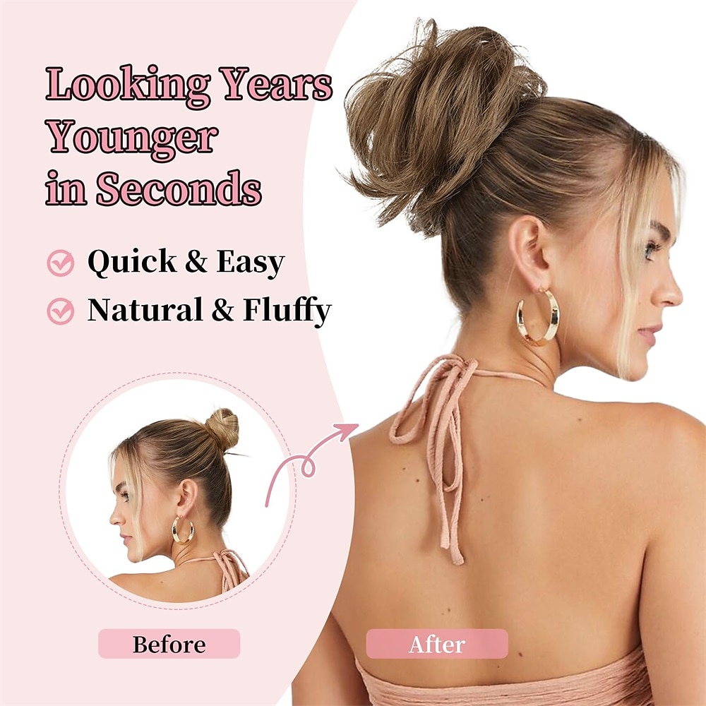 Chignons Knot Clip-in Synthetisch haar Haar stuk Haarextensies Gekruld Feest Alledaagse kleding Feesten & Uitgaan A1 A2 A3 2026 - $16.49 –P9