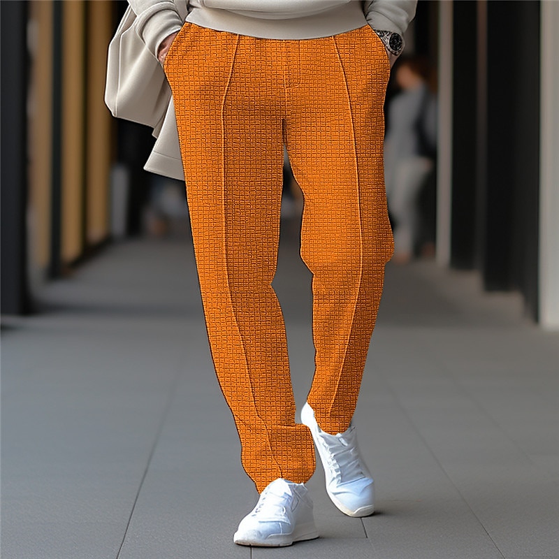 Per uomo Nido d'ape Pantaloni della tuta Pareggiatore Pantaloni Pantaloni della tuta a gamba dritta A cordoncino Vita elastica Liscio Comfort Traspirante Informale Giornaliero Per eventi Sportivo Di del 2025 a $18.99 –P2